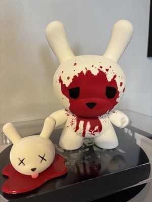 Kidrobot Blood & Fuzz Dunny 8” Decapitated Head By Luke Chueh white vinyl figure - Image 1 of 4