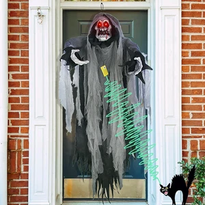 5.7 Ft Hanging Ghost Grim Reaper – LED Eyes, Creepy Sound, Halloween Decor - Picture 1 of 7