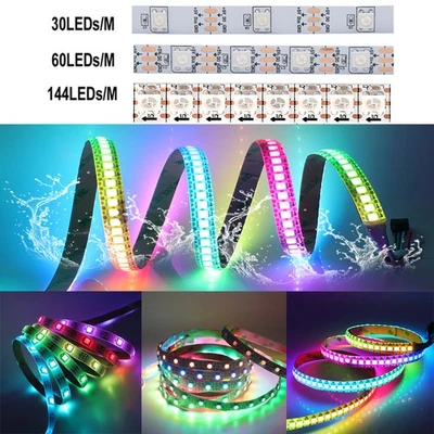5V 1-5m WS2812B LED Streifen RGB Licht Individuell Adressierbar 30 60 144leds/m - Bild 1 von 4