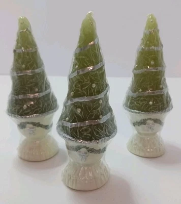 THE WHITE BARN Holiday Forest Topiary Candle Trio Unscented Gardeners Christmas - Image 1 of 4