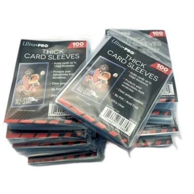(1000) Ultra Pro Thick Trading Card Sleeves (10 Packs) For Thick Sports Cards - Image 1 of 2