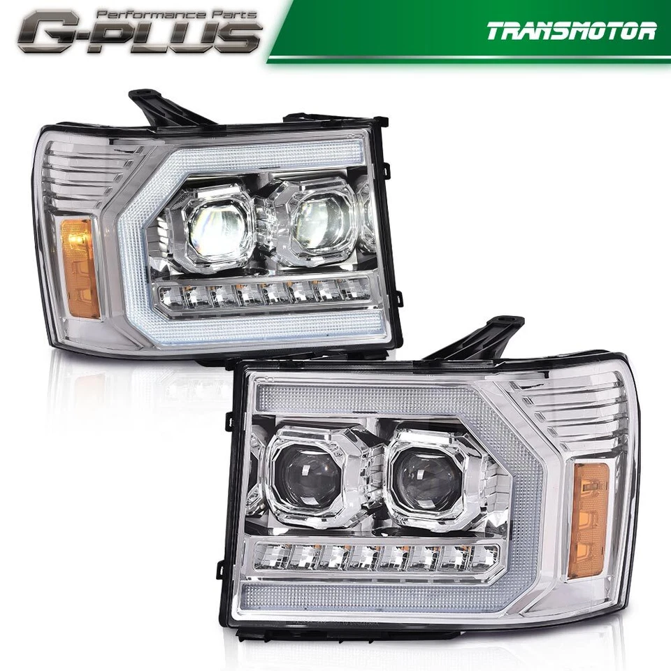 Faro proyector tubo LED DRL apto para GMC Sierra 1500 2500HD 3500HD 2007-2013 Foto 1 de 4