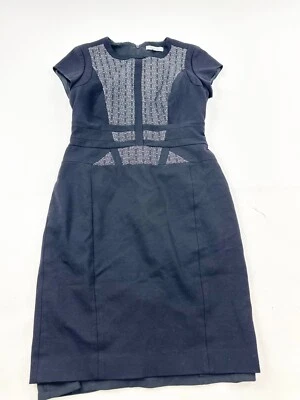 Classiques Entier Sheath Dress Womens Size 10 Black Lined Crewneck Back Zip - Image 1 of 4