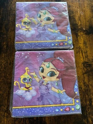 Lot of 2 SHIMMER AND SHINE SMALL NAPKINS 16ct Birthday Party Supplies Beverage - Image 1 of 2