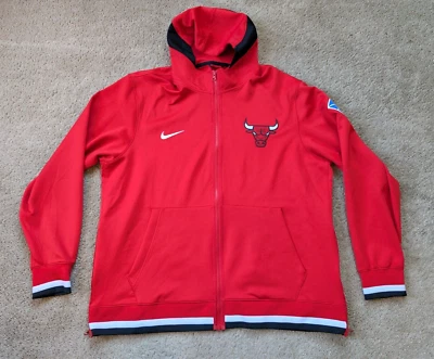 Толстовка с капюшоном мужская Chicago Bulls XXL 75-я годовщина красная NBA на молнии Showtime - Изображение 1 из 4