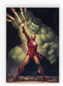 2022 Marvel Masterpieces - BATTLE SPECTRUM TEAL - Iron Man vs. Hulk #BS-11 78/99