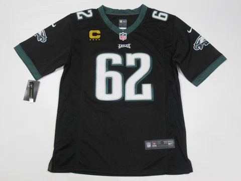 Jason Kelce #62 Philadelphia Eagles 4-Star GOLD Captains Patch Jersey Black Cover