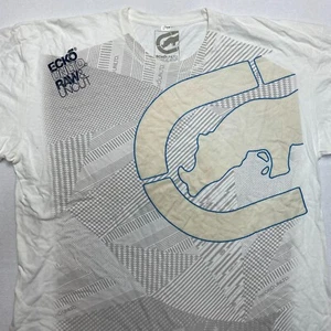 Vintage Ecko Unltd T-Shirt Men's 3XL White Short Sleeve All Over Graphic Y2K - Picture 1 of 15