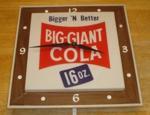 Cola Big-Giant Bigger 'N Better de colección 16 oz. Reloj Iluminado / Letrero de Soda (Escaso) - Imagen 1 de 9