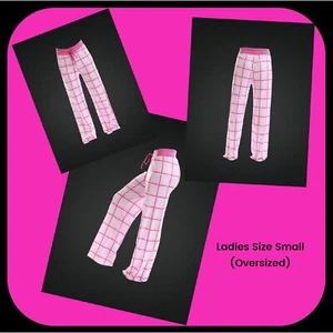 Womens Pink Buffalo Plaid Oversized & Comfy Sleepwear Pajama Pants Size Small - Picture 1 of 8