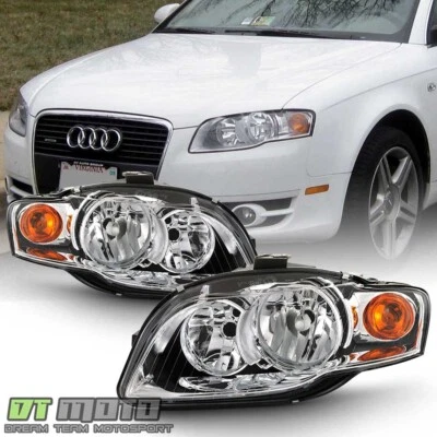 [Halogen Model] 2006-2008 Audi A4 S4 Headlights Headlamps Replacement Left+Right - Image 1 of 4