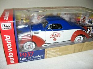 PEPSI-COLA 1937 LINCOLN ZEPHYR AUTO WORLD 1:18 HIGH DETAIL ITEM, OPENING PARTS