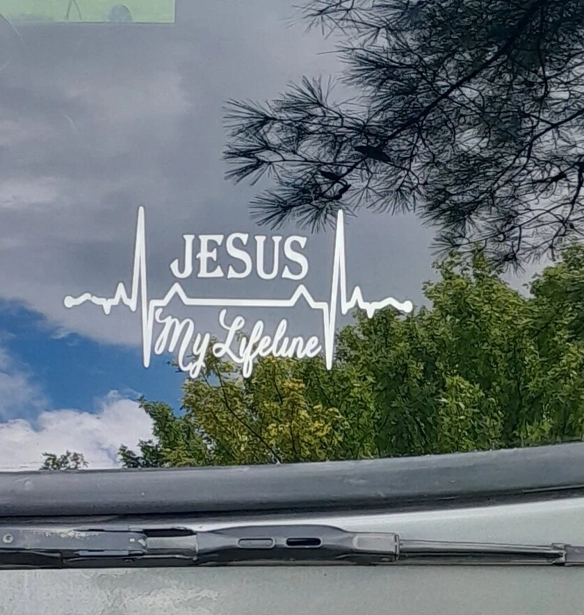 Vinilo Jesus My Lifeline calcomanía religiosa coche/ventana pegatina 3x5 EE. UU. Wht Jesus God Foto 1 de 1