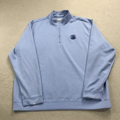Jaqueta de golfe masculina Pebble Beach XL azul Donald Ross 1/4 quarto zíper pulôver - Imagem 1 de 4