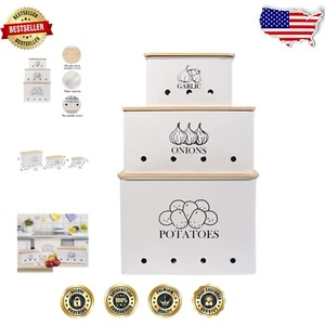 Durable Rectangular Vegetable Canisters - 3 Set for Fresh Storage & Organization - Picture 1 of 8