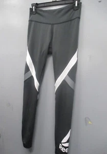 Reebok Yoga Pants Black With White/Grey Stripes Elastic Waist Training Pants - Picture 1 of 12