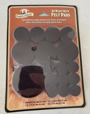 Parker & Bailey 68 Heavy Duty Felt Adhesive Pads, Sizes from 0.87" to 2.5" - Image 1 of 3