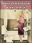 Bathroom To Let, 102 Toilet Showeroom Old Vintage 30s 40s Large Metal Tin Sign