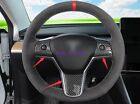 Carbon Fiber Style Steering Wheel Decoration Cover Trim For Tesla Model 3 17-21