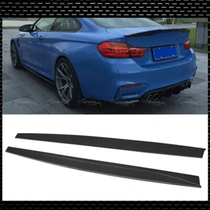 Carbon Fiber For BMW F82 F83 M4 2014-UP Side Skirt Extension Lip Aprons Spoiler - Picture 1 of 11