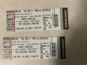 A Very Barry Christmas ticket dec 19 theater row AA 404 Barry Manilow Souvenir - Picture 1 of 1