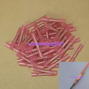 50pcs Red 22-18 AWG DuraSeal Heat Shrink Butt Splice Connector Terminals Splices - Picture 1 of 1