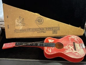 VINTAGE ROY ROGERS RANGE RHYTHM TOY GUITAR W ORIGINAL BOX 1957 TUPELO, Miss. - Picture 1 of 18