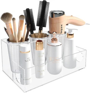 Clear Hair Tool Organizer, Acrylic Blow Dryer Holder, Vanity Caddy for Storage. - Picture 1 of 12