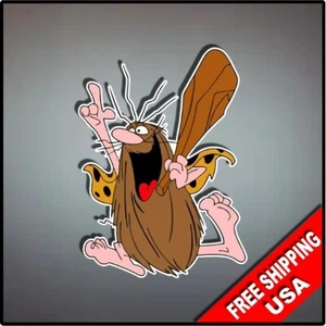 Calcomanía adhesiva de pared de vinilo Captain Caveman de 5"" dibujos animados nostálgicos años 80 - Imagen 1 de 1