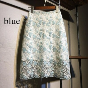 Elegant Lady Mesh Lace Half Skirt Fairy High-waisted Zip Floral Skirt Summer - Picture 1 of 15