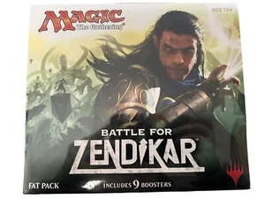 MAGIC THE GATHERING - SEALED FAT PACK - BATTLE FOR ZENDIKAR - 9 BOOSTER PACKS - Picture 1 of 10