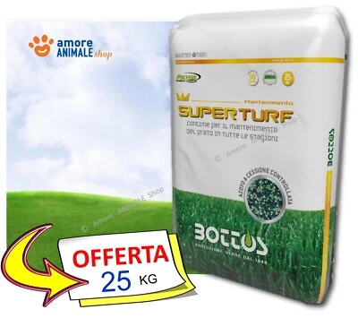 Bottos SUPER TURF → 2 / 25 kg - Concime Prato 24-6-9 Mantenimento Tappeto Erboso