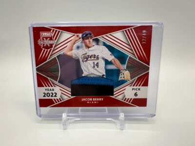 2022 Elite Extra First Round Materials Jacob Berry 3 Color Patch /49 SSP SP - Image 1 of 2