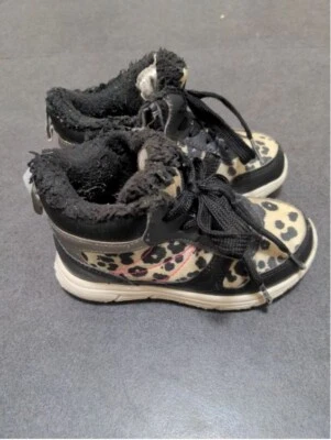 H&M winter high top sneakers toddler leopard lined warm water resistant size 8 - Image 1 of 4