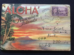 1945 Aloha Hawaii Inseln Souvenir Postkartenmappe 18 schöne Szenen - Bild 1 von 2