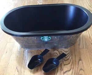Starbucks Galvanized Metal Beverage Ice Tub w/ liner Party Ice Bucket Coffee - Picture 1 of 6