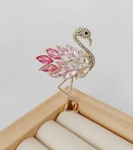 Rosa Kristall Flamingo Anstecknadel Brosche - Bild 1 von 2