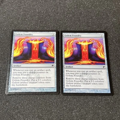 Golem Foundry Magic The Gathering Mtg Artifact Scars of Mirrodin Card 2 - Image 1 of 4