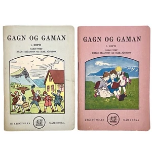 Gagn Og Gaman Iceland Children’s Grammar Books 1 & 2 ~ 1959 ~ Eliasson & Jonsson - Picture 1 of 9