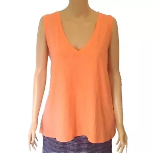 MADEWELL Plus Size 2X Tank Top Tunic Peach Beachy Boho V Neck Cotton Loose Flowy - Picture 1 of 3