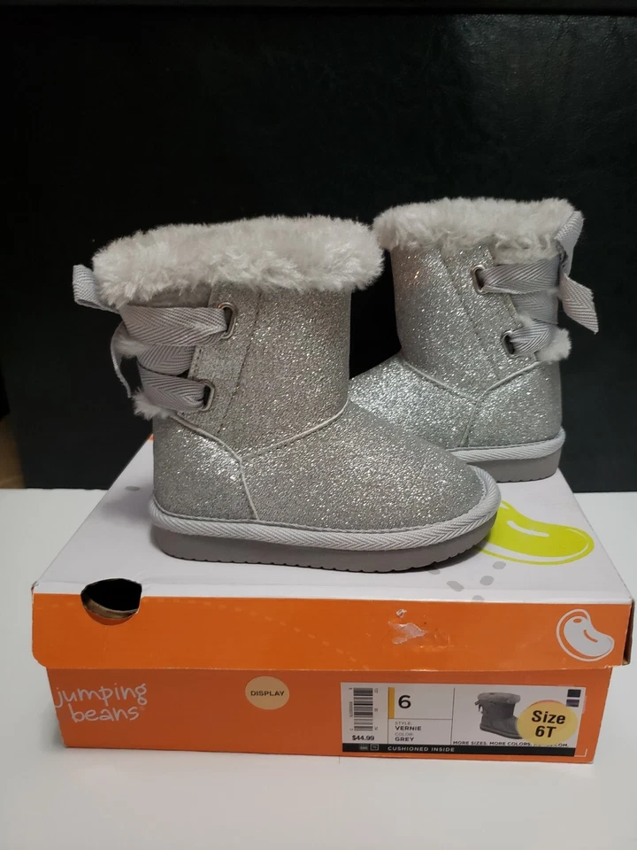 Новый в коробке Jumping Beans Vernie серый блестящий амортизированный ребенка ясельного возраста ботинки размер 6 розничной $45 - Изображение 1 из 4