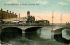 Wisconsin, Wi, Janesville, New Milwaukee St Bridge 1916 Postcard