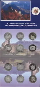Liechtenstein 1994-1998 6 Corone 5 ECU EURO Unc Monete Set Album Catalogo Insolito - Foto 1 di 3