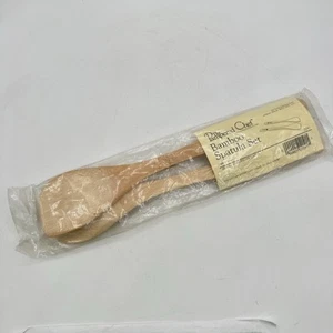 Pampered Chef Bamboo Spatula Set New In Package Set Of 2 - 13 Inch Spatulas - Picture 1 of 3