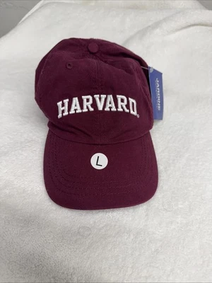 NUEVO CON ETIQUETAS Gorra de Béisbol Ajustable Granate Universidad de Harvard Gorra Oficial Colegial L Foto 1 de 4