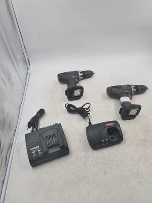 Lot of 4 Metabo Power Tools - 2 Drill/Drivers, BS18 LI, 2 Chargers, Working - Image 1 of 4