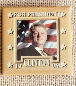 Bill Clinton 1996 Presidential Official Campaign Pin Politician Local 714 Union - Picture 1 of 2