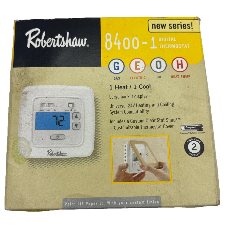 RobertShaw • 8400-1 数字恒温器 1 热冷 • 加热冷却开箱 — 第 1/4 张图片