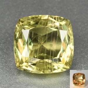 3.59 Ct Best Perfect Cushion 8.8 MM 100% Natural Olive Green to Red Diaspore !!! - Picture 1 of 5