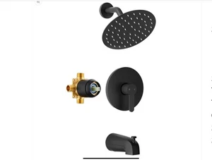 HoliSpa Duscharmatur zur Wandmontage, schwarz matt, NB3706PB - Bild 1 von 5